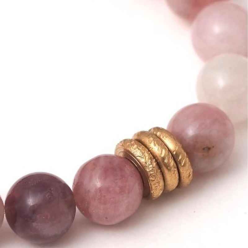 Semi-Precious Birthstone Bracelet with Rings (january)